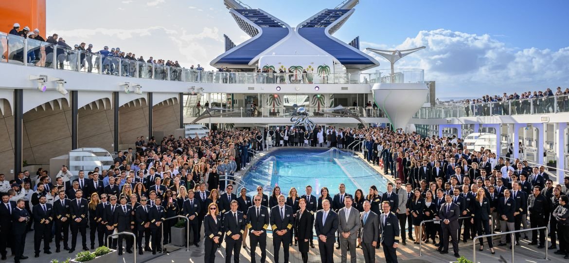 Flag Ceremony on Resort Deck, Celebrity Ascent.