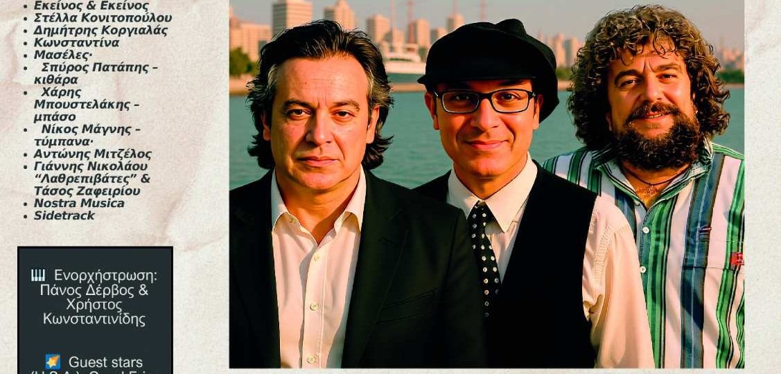 Συναυλία μνήμης αφιερωμένη στους Πειραιώτες: Χρήστο Κυριαζή, Τάσο Βουγιατζή και Στέλιο Καραΐνδρο